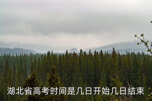 湖北省高考時間是幾日開始幾日結束