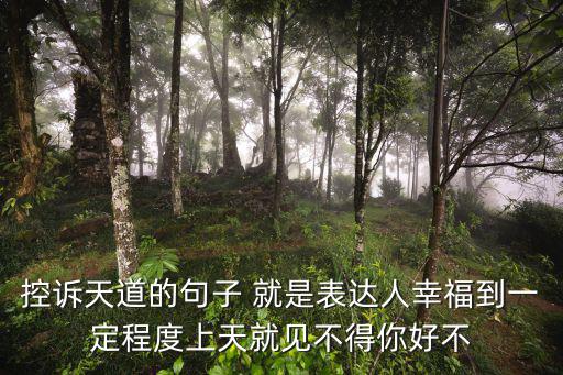 控訴天道的句子 就是表達人幸福到一定程度上天就見不得你好不