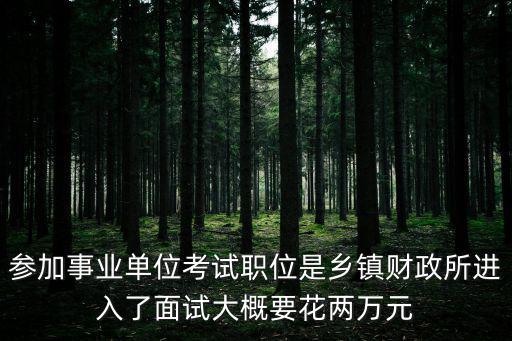 參加事業單位考試職位是鄉鎮財政所進入了面試大概要花兩萬元