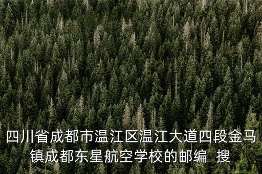 四川省成都市溫江區溫江大道四段金馬鎮成都東星航空學校的郵編  搜