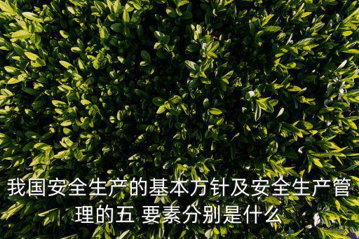 我國安全生產的基本方針及安全生產管理的五 要素分別是什么