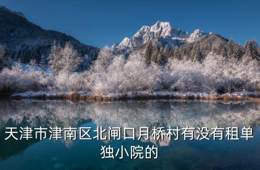 天津市400元的房屋出租，天津市津南區(qū)北閘口月橋村有沒有租單獨(dú)小院的