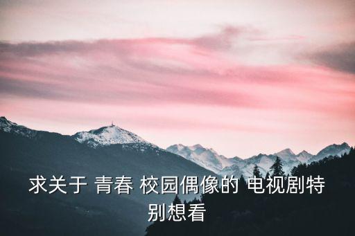 求關于 青春 校園偶像的 電視劇特別想看