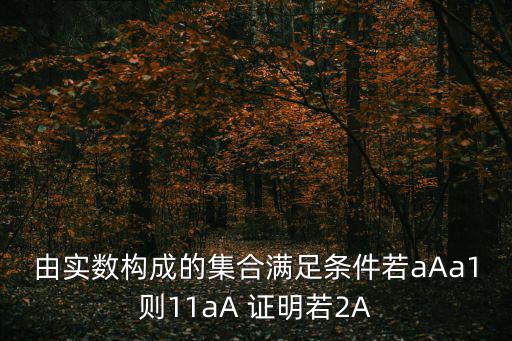 由實數構成的集合滿足條件若aAa1則11aA 證明若2A