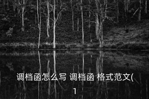  調(diào)檔函怎么寫 調(diào)檔函 格式范文(1