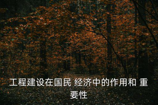 經濟建設的重要性,國家經濟對工程建設的推動是巨大的
