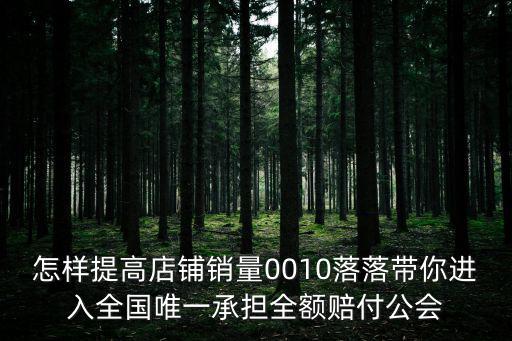 怎樣提高店鋪銷量0010落落帶你進(jìn)入全國(guó)唯一承擔(dān)全額賠付公會(huì)