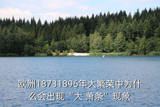 歐洲18731896年大繁榮中為什么會出現“大 蕭條”現象