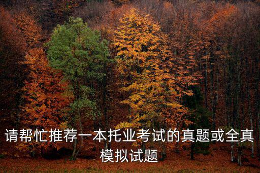 請(qǐng)幫忙推薦一本托業(yè)考試的真題或全真模擬試題