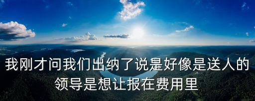 我剛才問我們出納了說是好像是送人的領導是想讓報在費用里