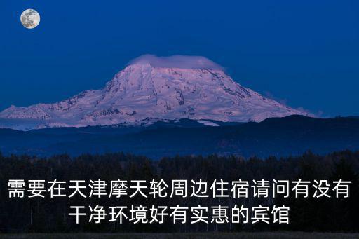 需要在天津摩天輪周邊住宿請問有沒有干凈環境好有實惠的賓館