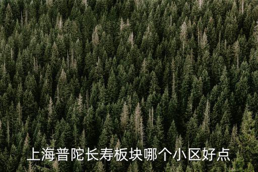上海普陀長壽板塊哪個小區好點
