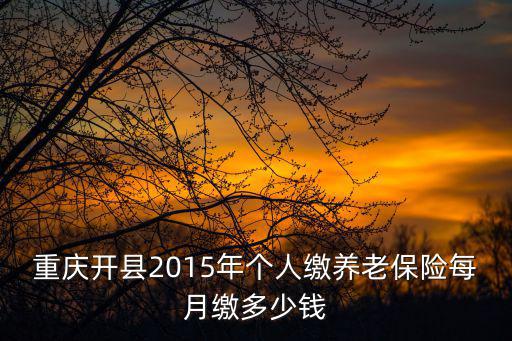 重慶開縣2015年個(gè)人繳養(yǎng)老保險(xiǎn)每月繳多少錢