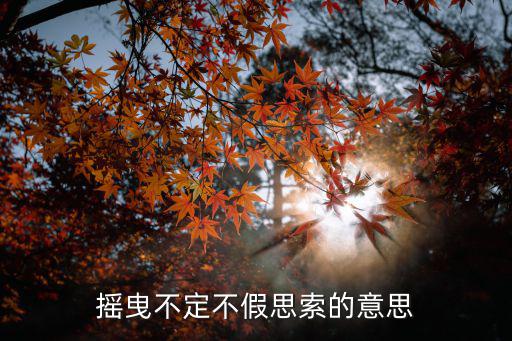 搖曳不定不假思索的意思