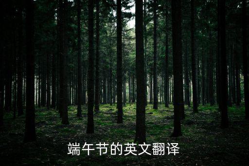 端午節的英文翻譯
