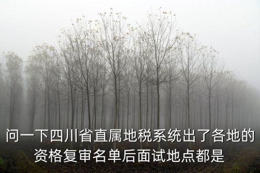 問一下四川省直屬地稅系統出了各地的資格復審名單后面試地點都是