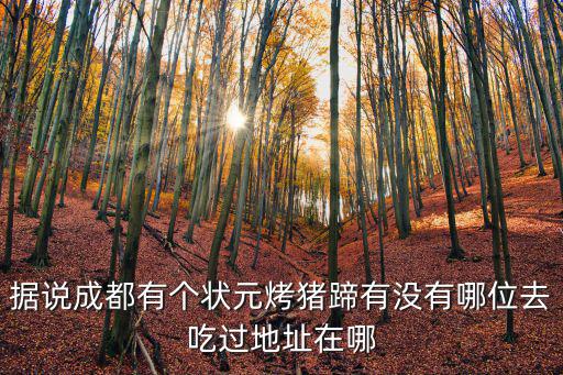 據說成都有個狀元烤豬蹄有沒有哪位去吃過地址在哪