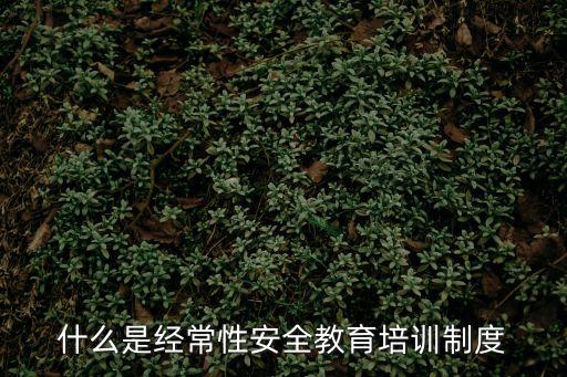 什么是經常性安全教育培訓制度