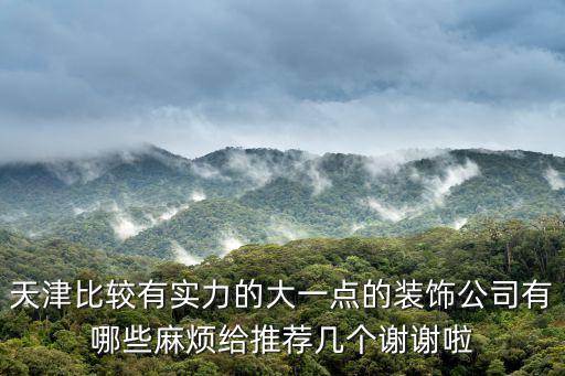 天津比較有實力的大一點的裝飾公司有哪些麻煩給推薦幾個謝謝啦