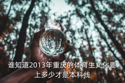 誰知道2013年重慶的體育生文化要上多少才是本科線