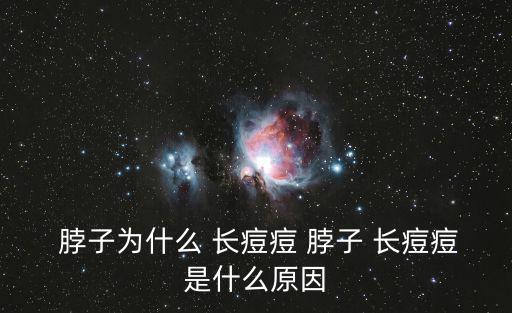  脖子為什么 長痘痘 脖子 長痘痘是什么原因