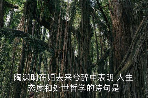 陶淵明的人生態度,陶淵明詩句和人生哲學可圈可點