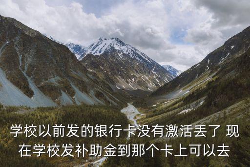 學校以前發的銀行卡沒有激活丟了 現在學校發補助金到那個卡上可以去