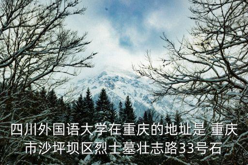 四川外國語大學在重慶的地址是 重慶市沙坪壩區烈士墓壯志路33號石
