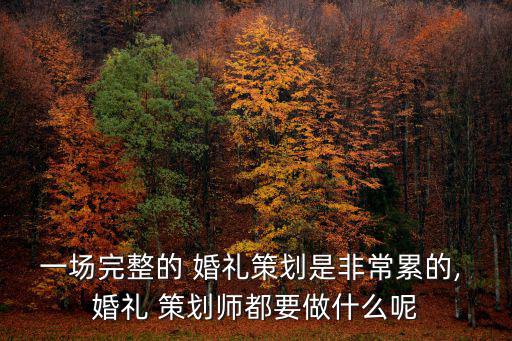 一場完整的 婚禮策劃是非常累的, 婚禮 策劃師都要做什么呢