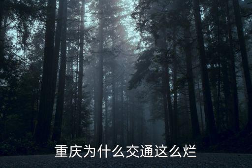 重慶為什么交通這么爛
