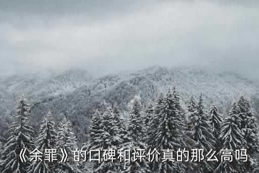 《余罪》的口碑和評價真的那么高嗎