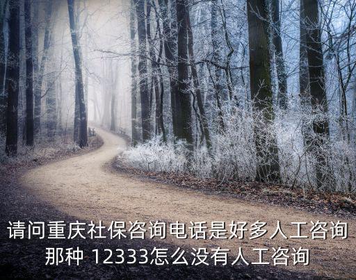 請問重慶社保咨詢電話是好多人工咨詢那種 12333怎么沒有人工咨詢