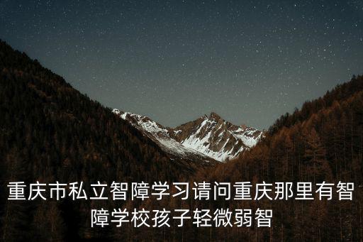 重慶市私立智障學(xué)習(xí)請問重慶那里有智障學(xué)校孩子輕微弱智