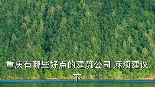 重慶有哪些好點的建筑公司 麻煩建議下