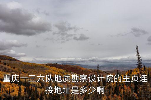 重慶一三六隊地質勘察設計院的主頁連接地址是多少啊