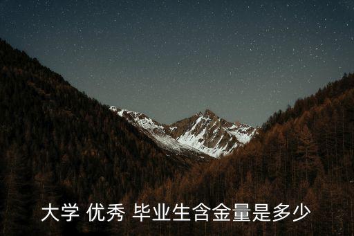大學 優秀 畢業生含金量是多少