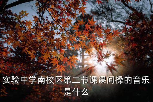 實驗中學南校區第二節課課間操的音樂是什么