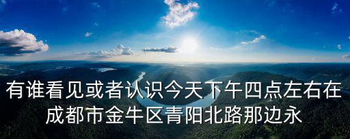 有誰看見或者認識今天下午四點左右在成都市金牛區(qū)青陽北路那邊永