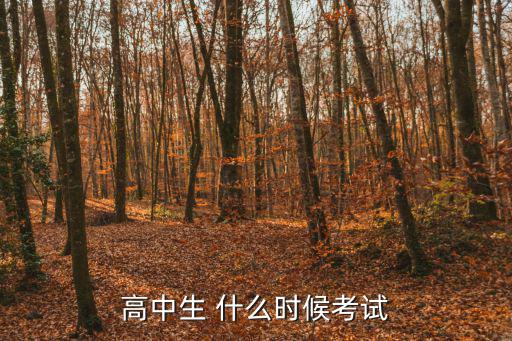 高中生 什么時候考試