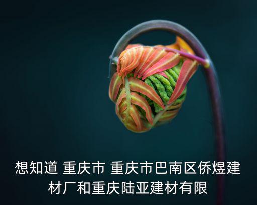 想知道 重慶市 重慶市巴南區僑煜建材廠和重慶陸亞建材有限