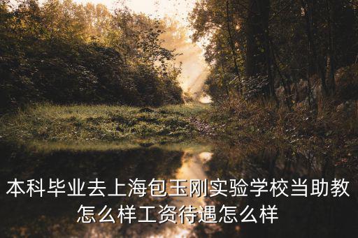 上海包玉剛，本科畢業去上海包玉剛實驗學校當助教怎么樣工資待遇怎么樣