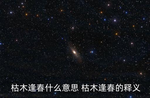  枯木逢春什么意思 枯木逢春的釋義