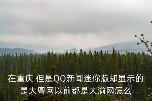 在重慶 但是QQ新聞迷你版卻顯示的是大粵網以前都是大渝網怎么