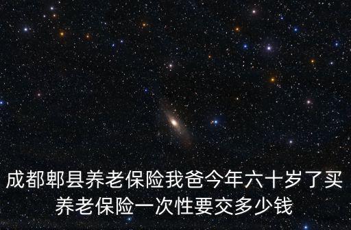 成都郫縣養(yǎng)老保險(xiǎn)我爸今年六十歲了買(mǎi)養(yǎng)老保險(xiǎn)一次性要交多少錢(qián)