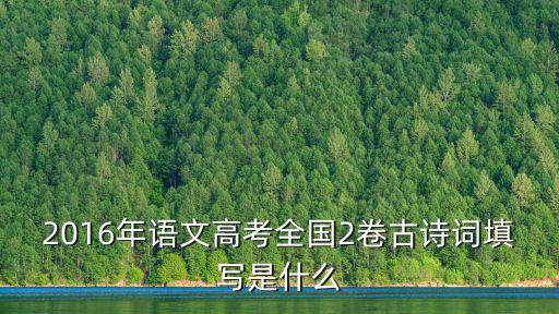 2016年語文高考全國2卷古詩詞填寫是什么
