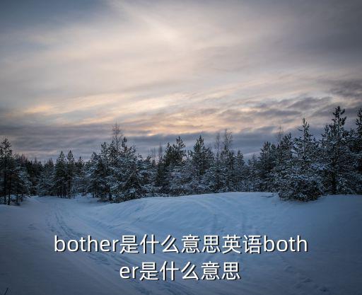 bother是什么意思英語bother是什么意思