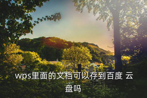  wps里面的文檔可以存到百度 云盤(pán)嗎