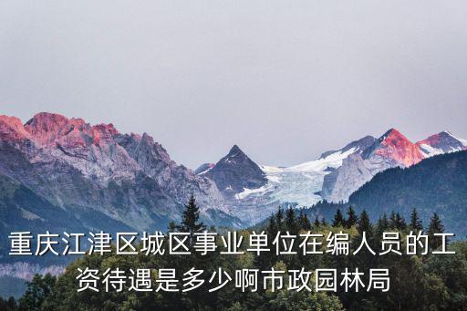 重慶江津區(qū)城區(qū)事業(yè)單位在編人員的工資待遇是多少啊市政園林局