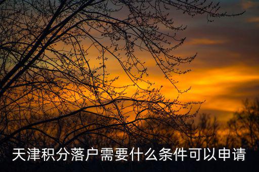天津積分落戶需要什么條件可以申請