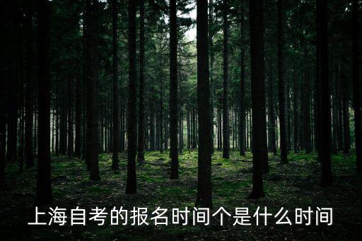 上海自考的報名時間個是什么時間